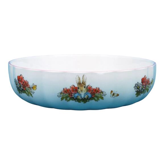 Beatrix Potter Peter Rabbit & Friend Spring Easter Large 10" Serving Dish | Bowl - Picture 4 of 7